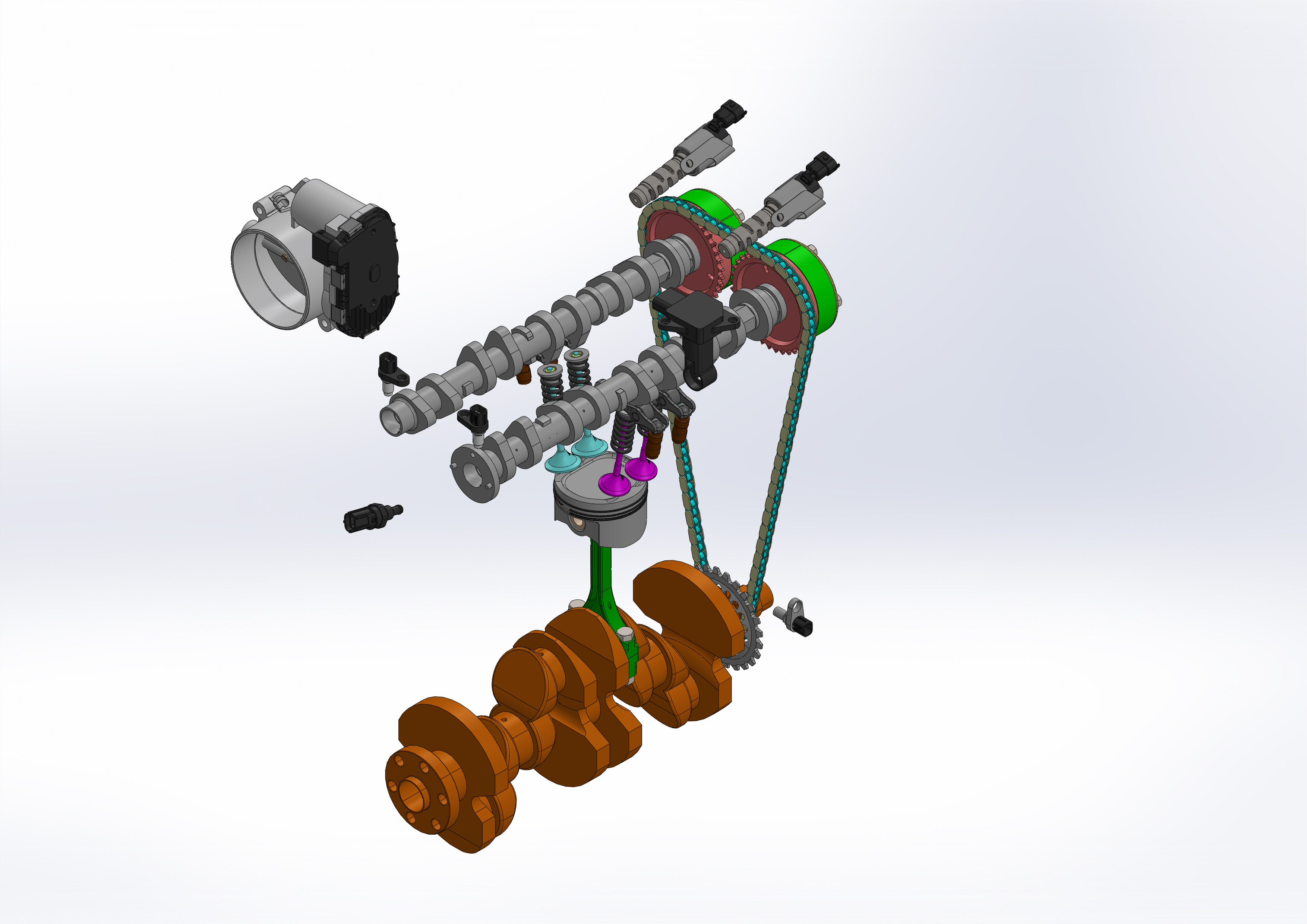 双顶置凸轮轴气门机构